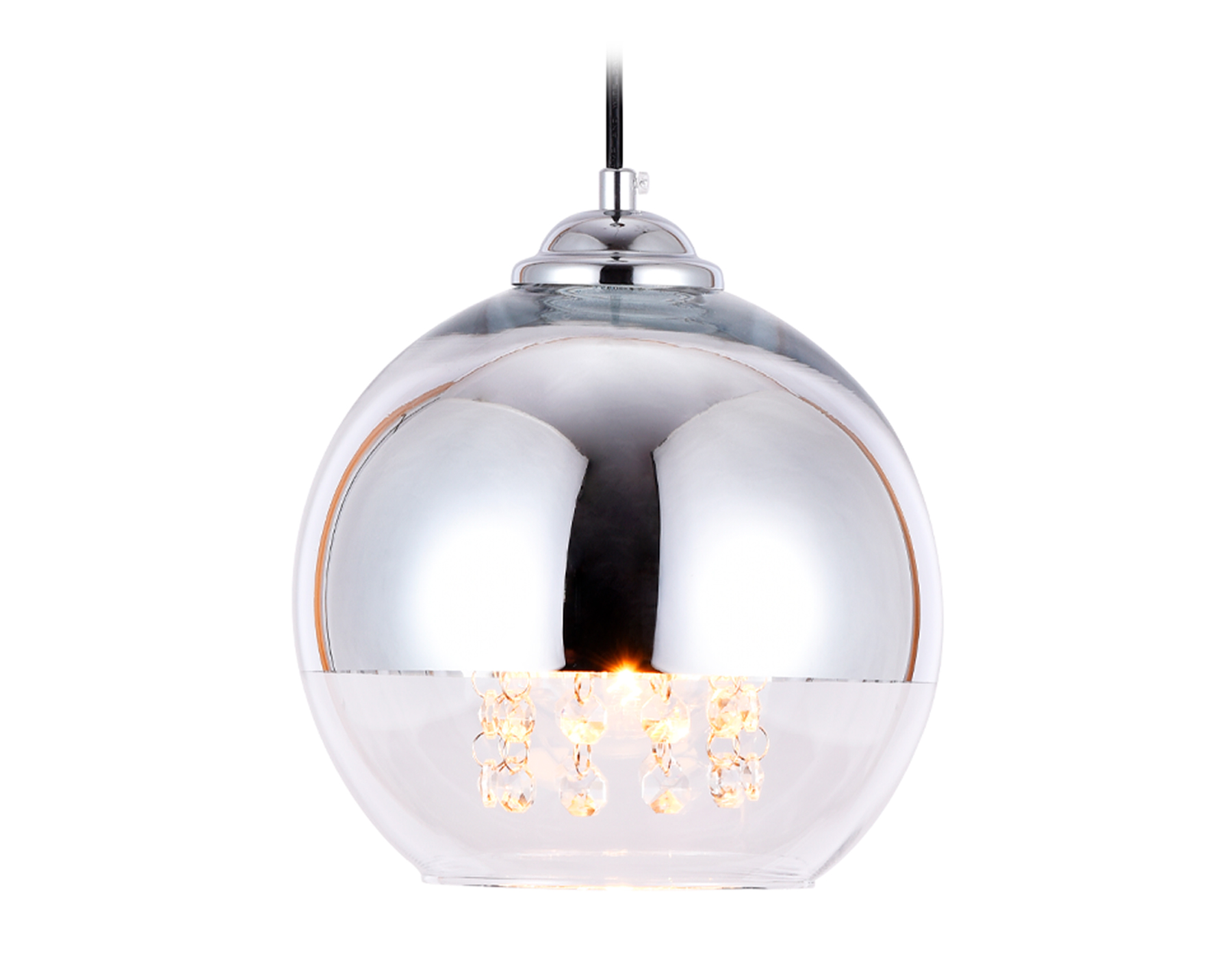 Подвесной светильник со сменной лампой TR3601 CH/CL хром/прозрачный E27 max 40W D200*1000
