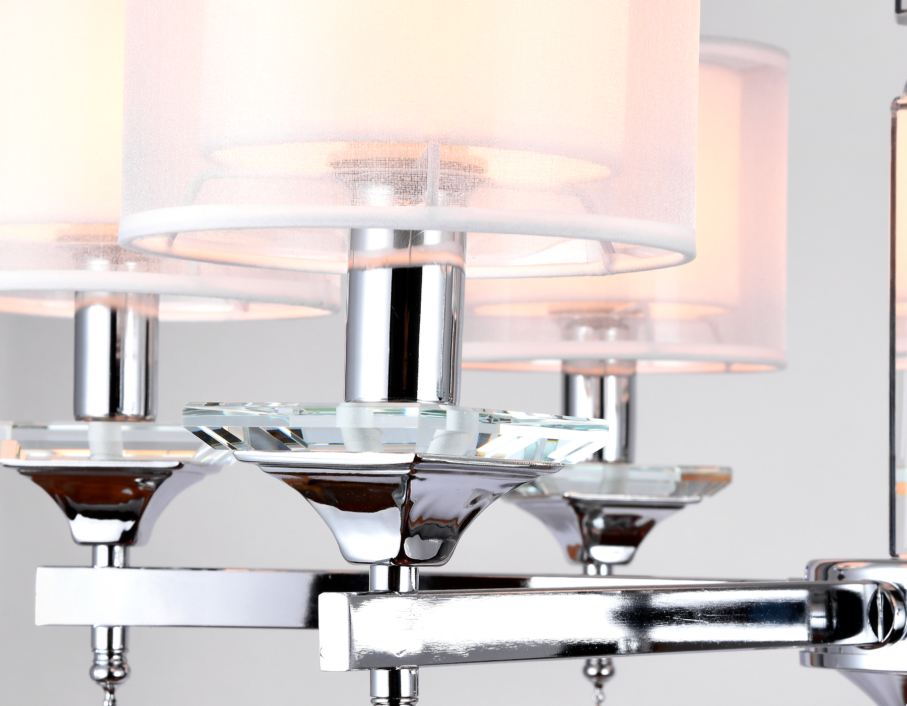 Подвесная люстра с хрусталем TR4533/6 CH/WH хром/белый E14/6 max 40W D700*560