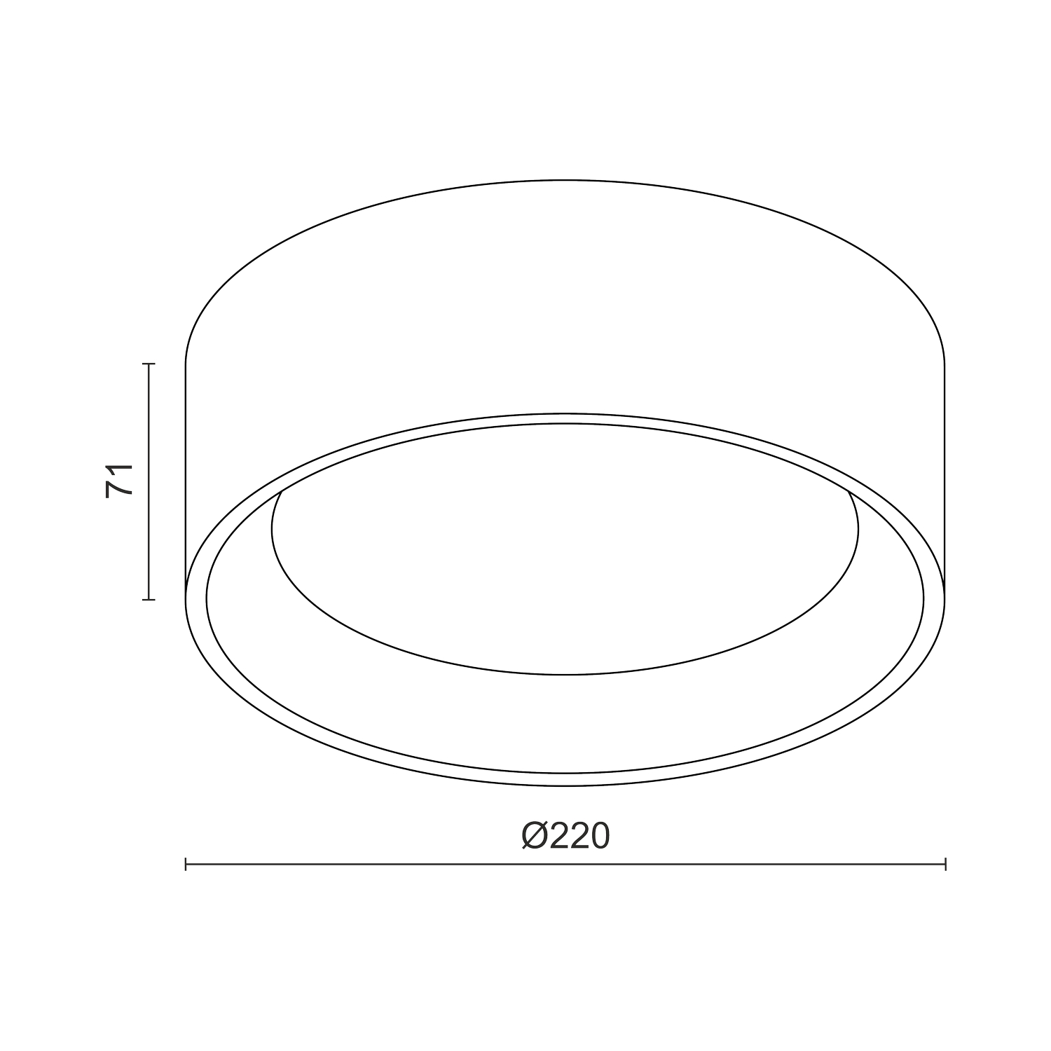 Накладной светодиодный светильник Ledron SUITABLE LARGE TRIAC Black (9904)