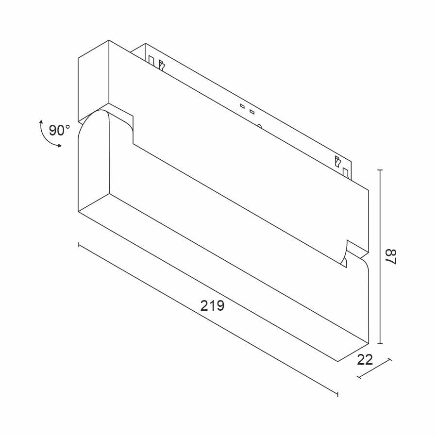 Светодиодный светильник для магнитной системы Ledron Nero book 12 4000K (9716)