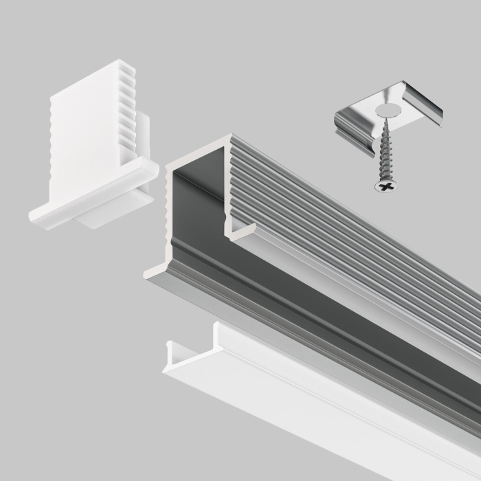 Алюминиевый профиль встраиваемый 12x09 Maytoni Led Strip ALM-1209-S-2M (alm-1209-s-2m)