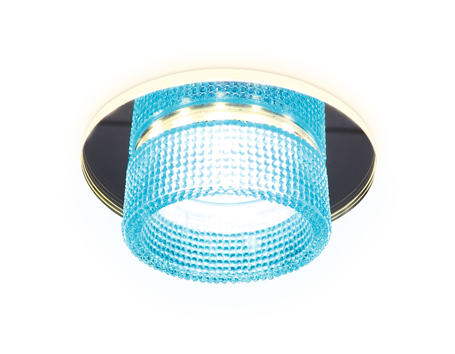 Встраиваемый зеркальный светильник MR16 с подсветкой TN351 CH/BL хром/голубой GU5.3+3W (LED COLD) D95*45