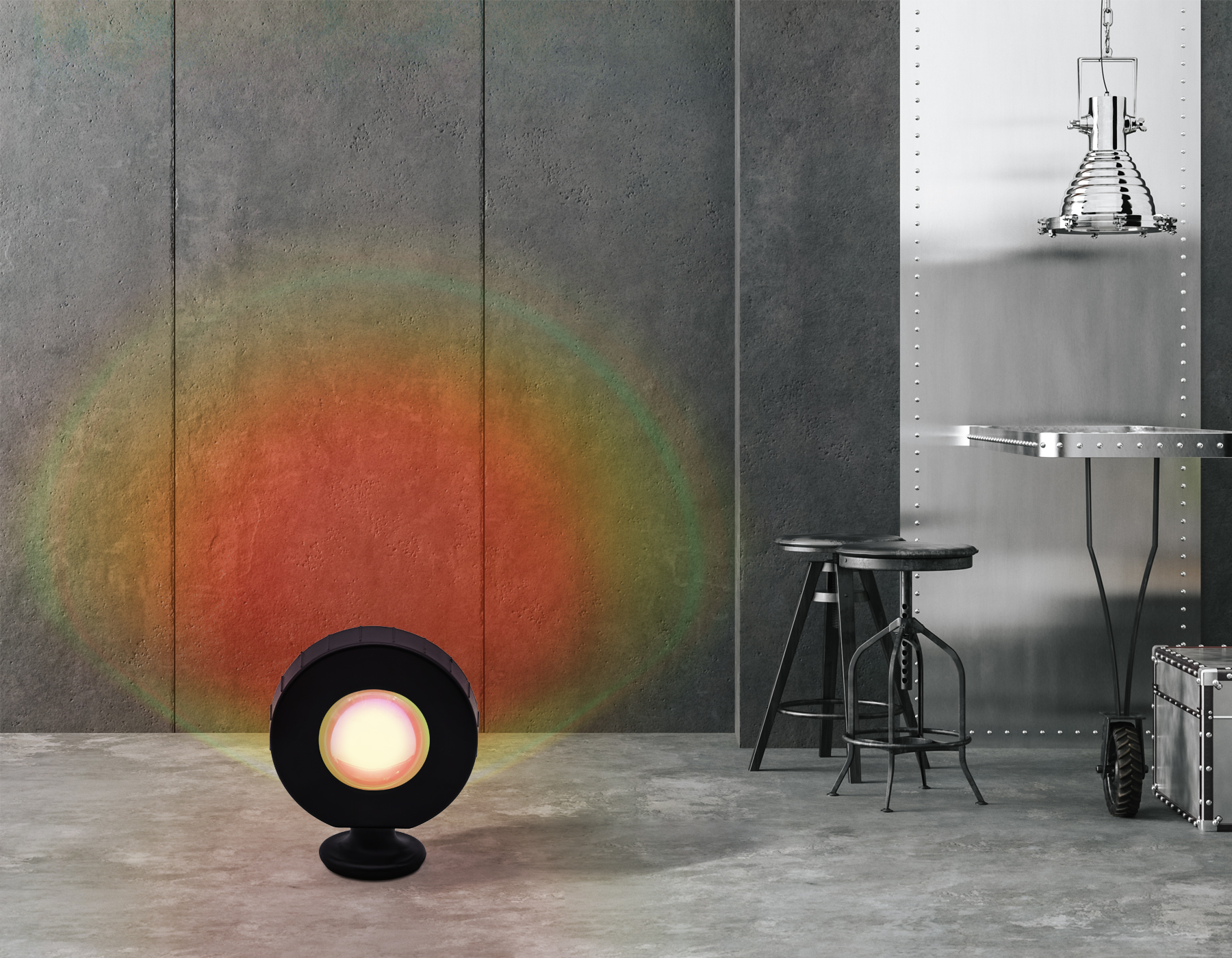 Атмосферная светодиодная настольная лампа с пультом DE8383 BK черный LED RGB 3W (ПДУ RGB)