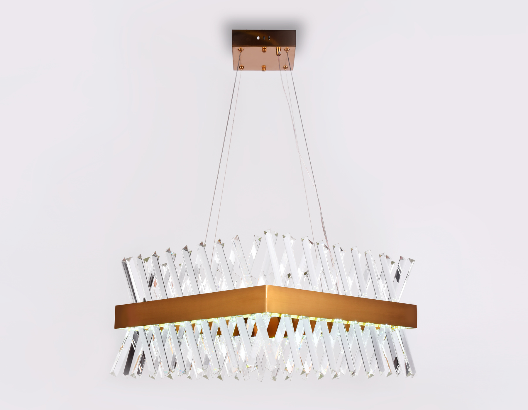 Хрустальный подвесной светодиодный светильник TR5318 GD/CL золото/прозрачный 144W 500*500*750 (Без ПДУ)