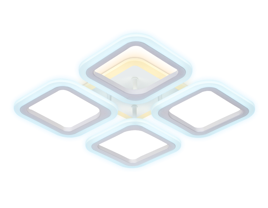 Потолочный светодиодный светильник с пультом FA441/4 WH белый 72W 520*520*80 (ПДУ РАДИО 2.4G)