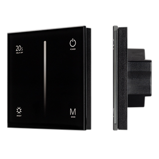 Панель SMART-P6-DIM-G-IN Black (12-24V, 4x3A, Sens, 2.4G) (Arlight, IP20 Пластик, 5 лет) 034780