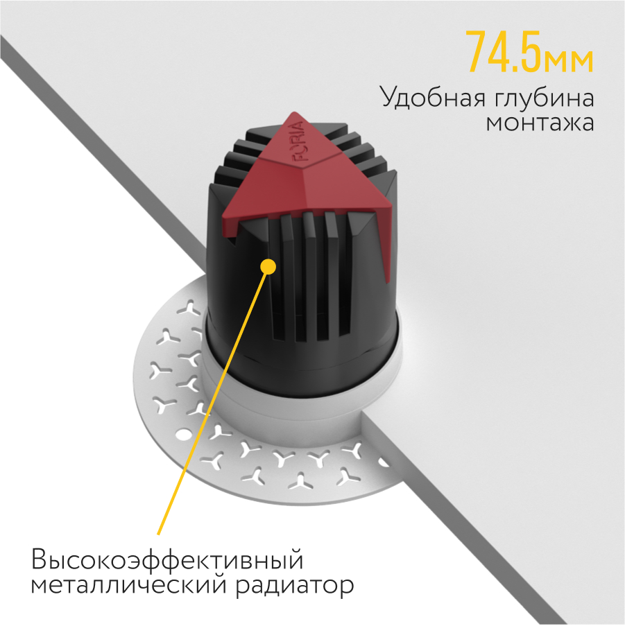 Встраиваемый светодиодный светильник под шпаклевку Starship White 7W Zigbee (10422)