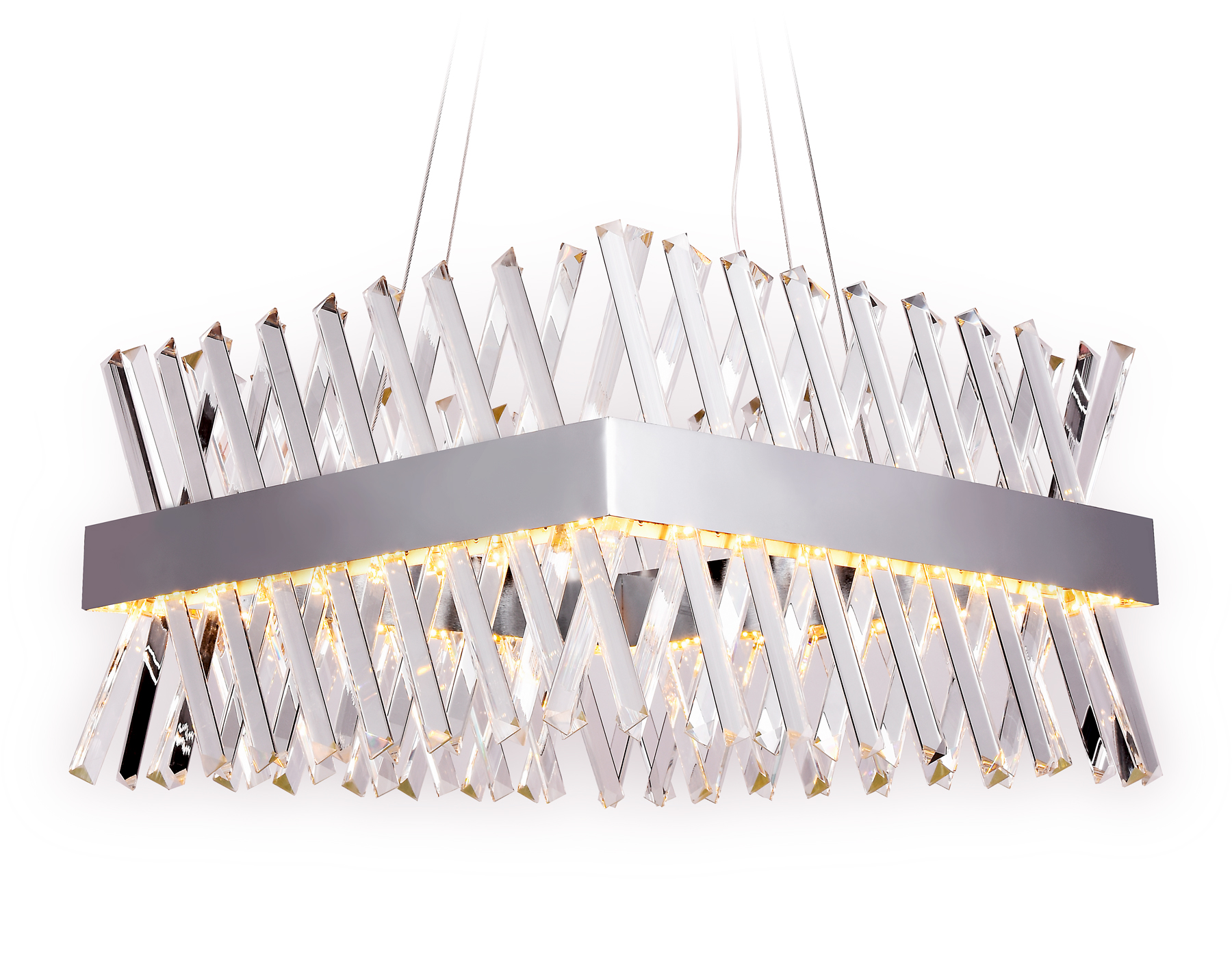 Хрустальный подвесной светодиодный светильник TR5315 CH/CL хром/прозрачный 144W 500*500*750 (Без ПДУ)