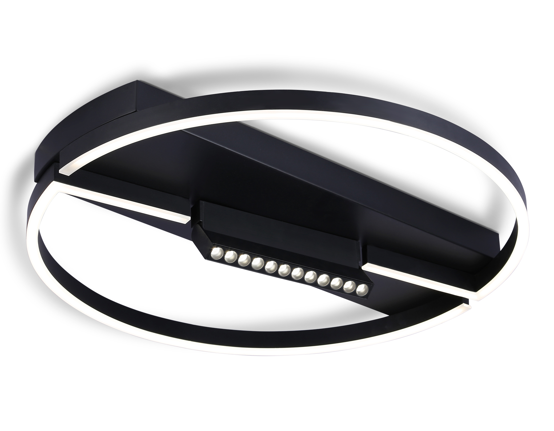 Потолочный светодиодный светильник FL51460/1+1 BK черный 72W 3000K-6400K+4200K D600*110 (ПДУ РАДИО 2.4G)