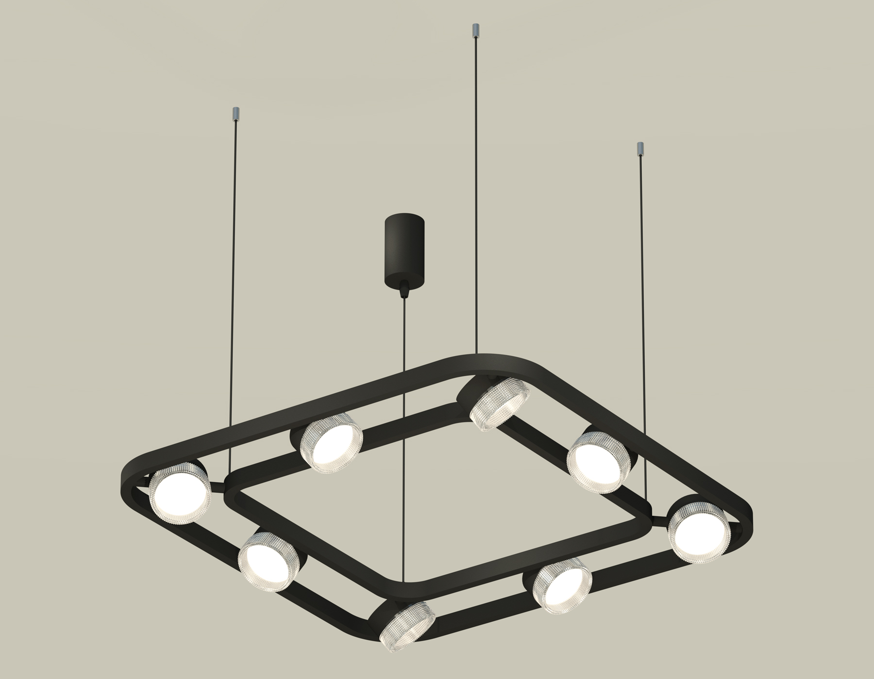 Комплект подвесного поворотного светильника с композитным хрусталем XB9182200/8 SBK/CL черный песок/прозрачный GX53 (C9182, N8480)