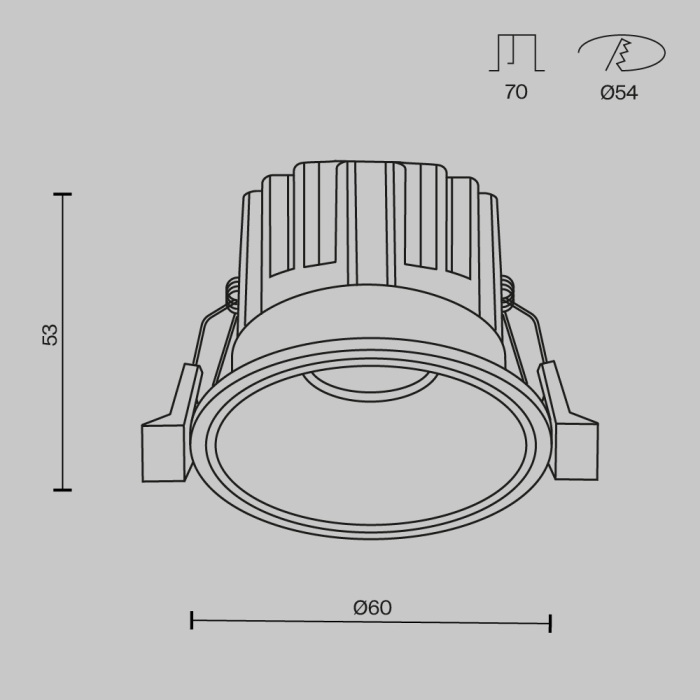Встраиваемый светильник Maytoni Round DL058-7W3K-B (dl058-7w3k-b)