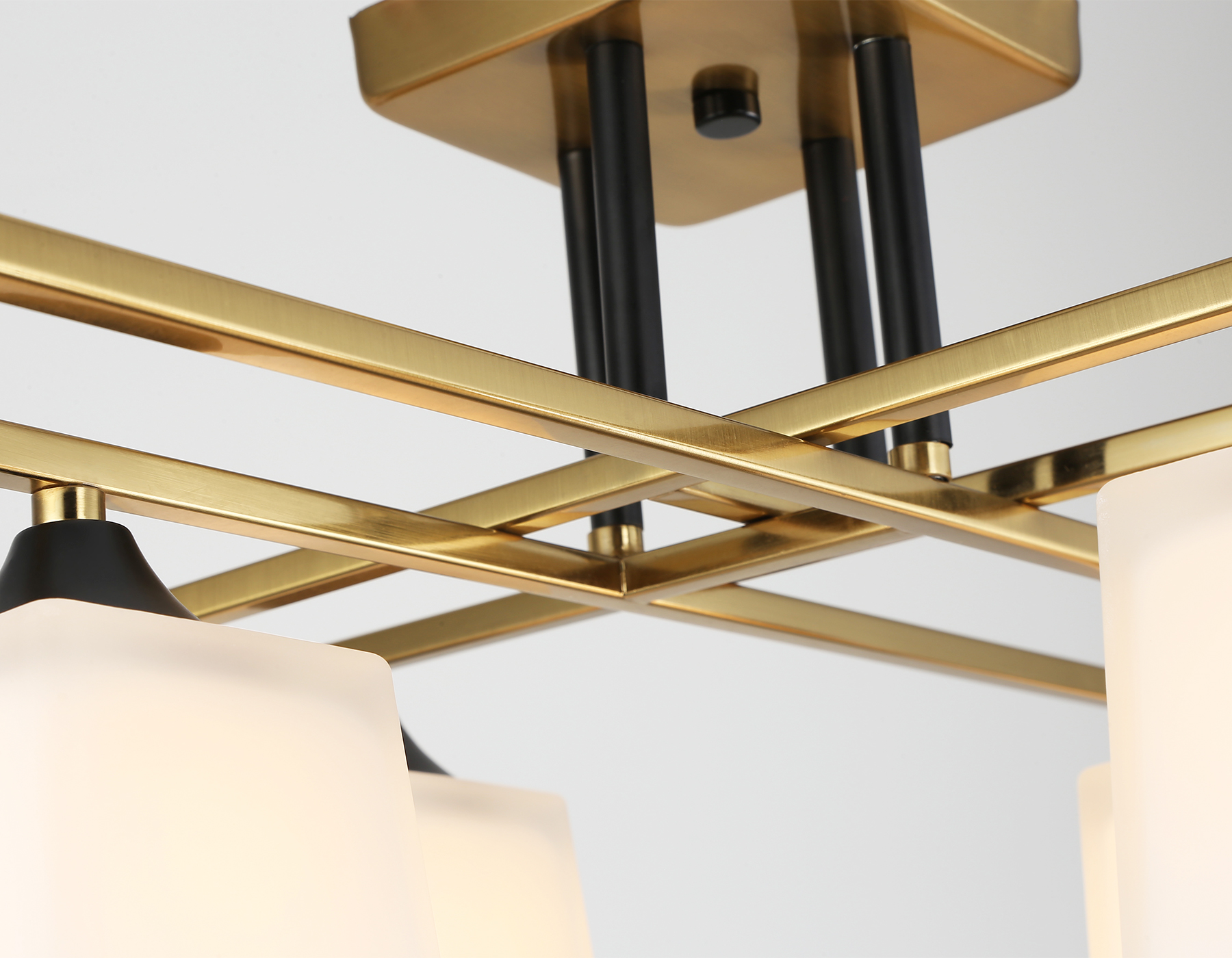 Люстра на штанге со стеклянными плафонами TR303044/8 CP медь E27/8 max 60W 820*820*260