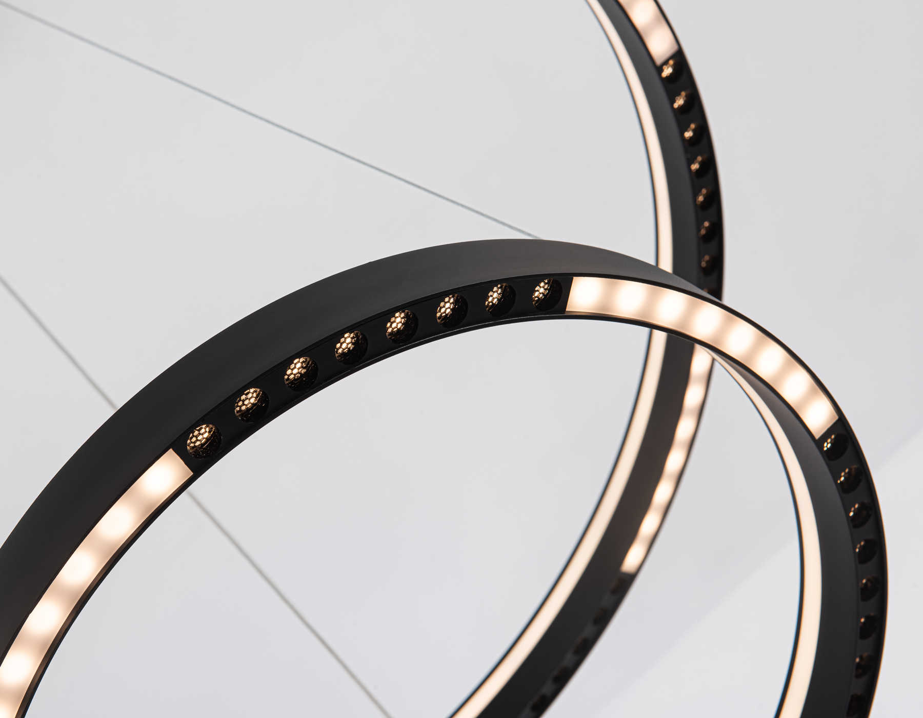 Подвесной светодиодный светильник FL5865/2 BK черный 45W 3000K/4200K/6400K D600/400*830 (без ПДУ)