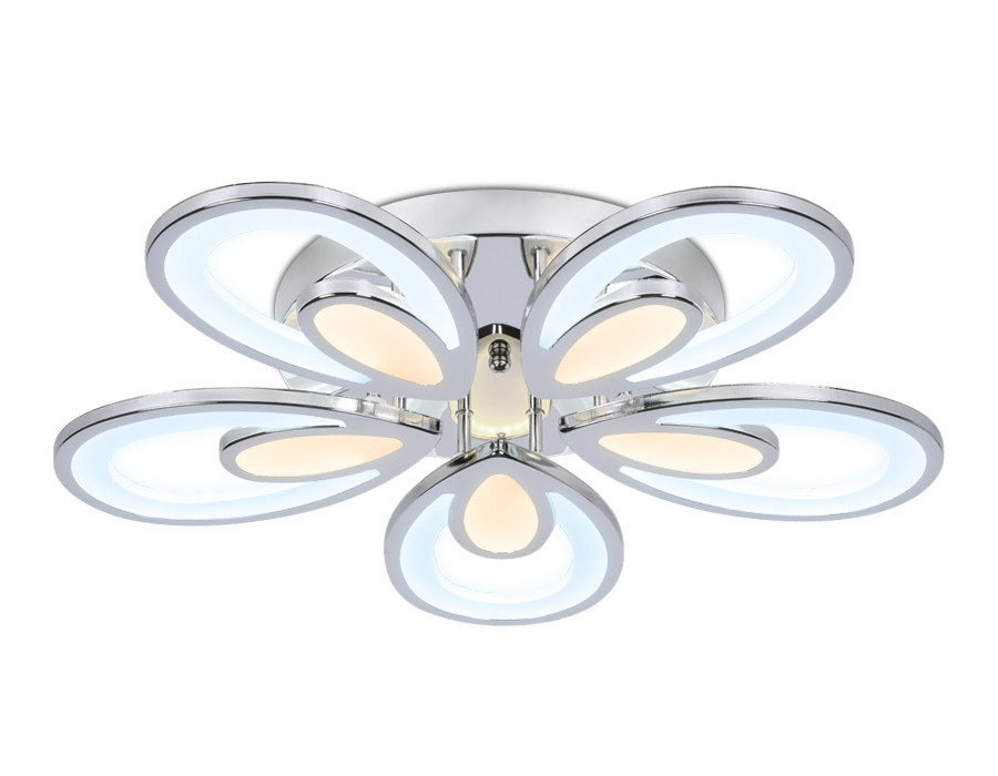 Потолочный светодиодный светильник с пультом FA469/5 CH хром 110W 580*560*80 (ПДУ РАДИО 2.4)