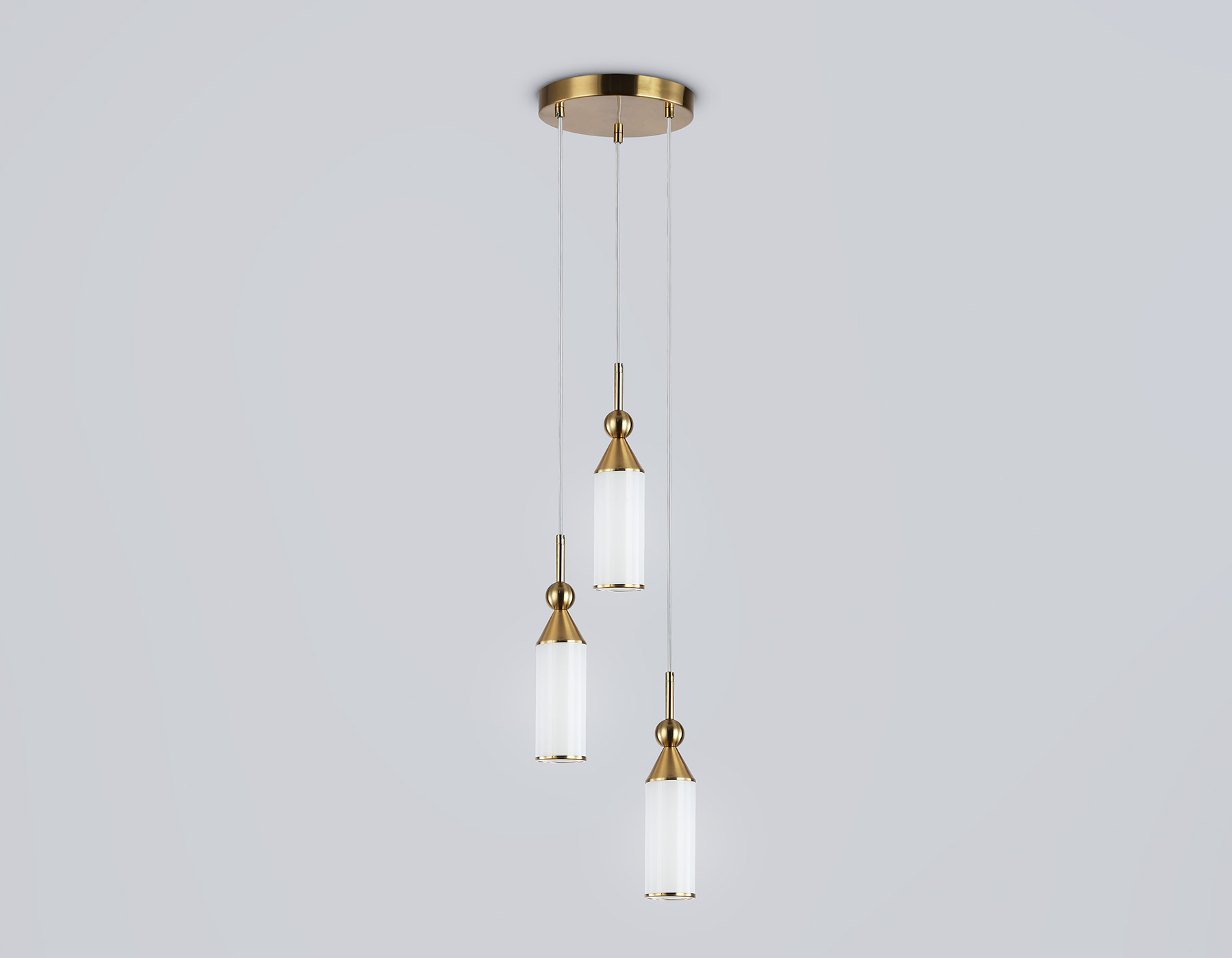 Подвесной светильник LH55272/3 BS/FR латунь/белый матовый E14 max 40W D230*1200