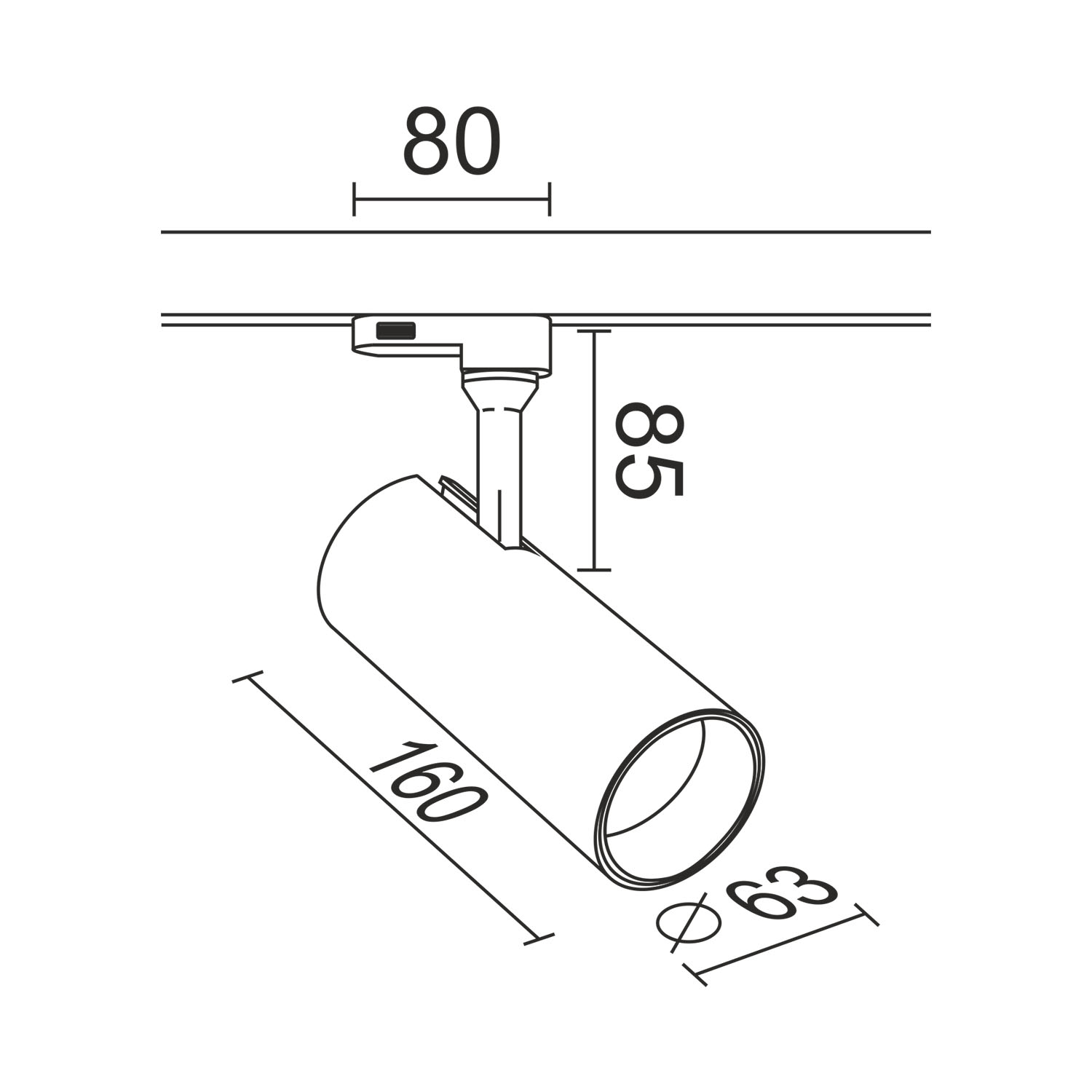 Светодиодный светильник для трехфазного трека Ledron TSU0520 Black (4273)
