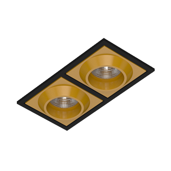 Встраиваемый светодиодный светильник GIZA SQ2 Black-Gold 4000K (10695)