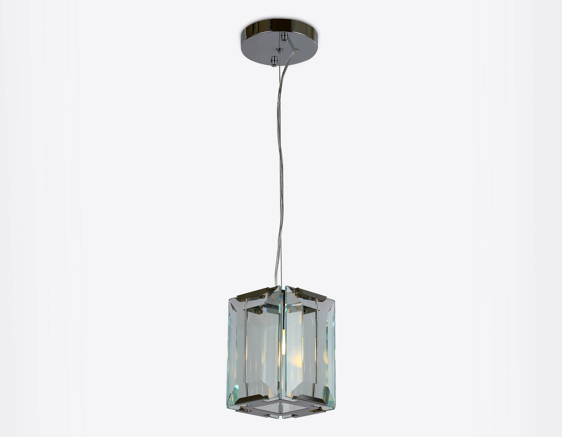 Подвесной светильник с хрусталем TR5107 CH/CL хром/прозрачный E27/1 max 40W 150*150*1200