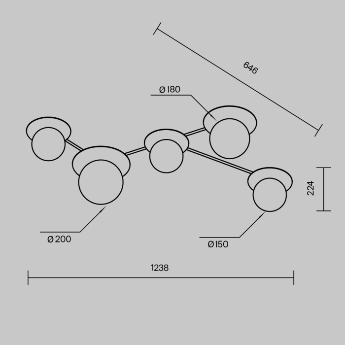 Потолочная люстра Maytoni Star sky MOD291CL-05BS (mod291cl-05bs)