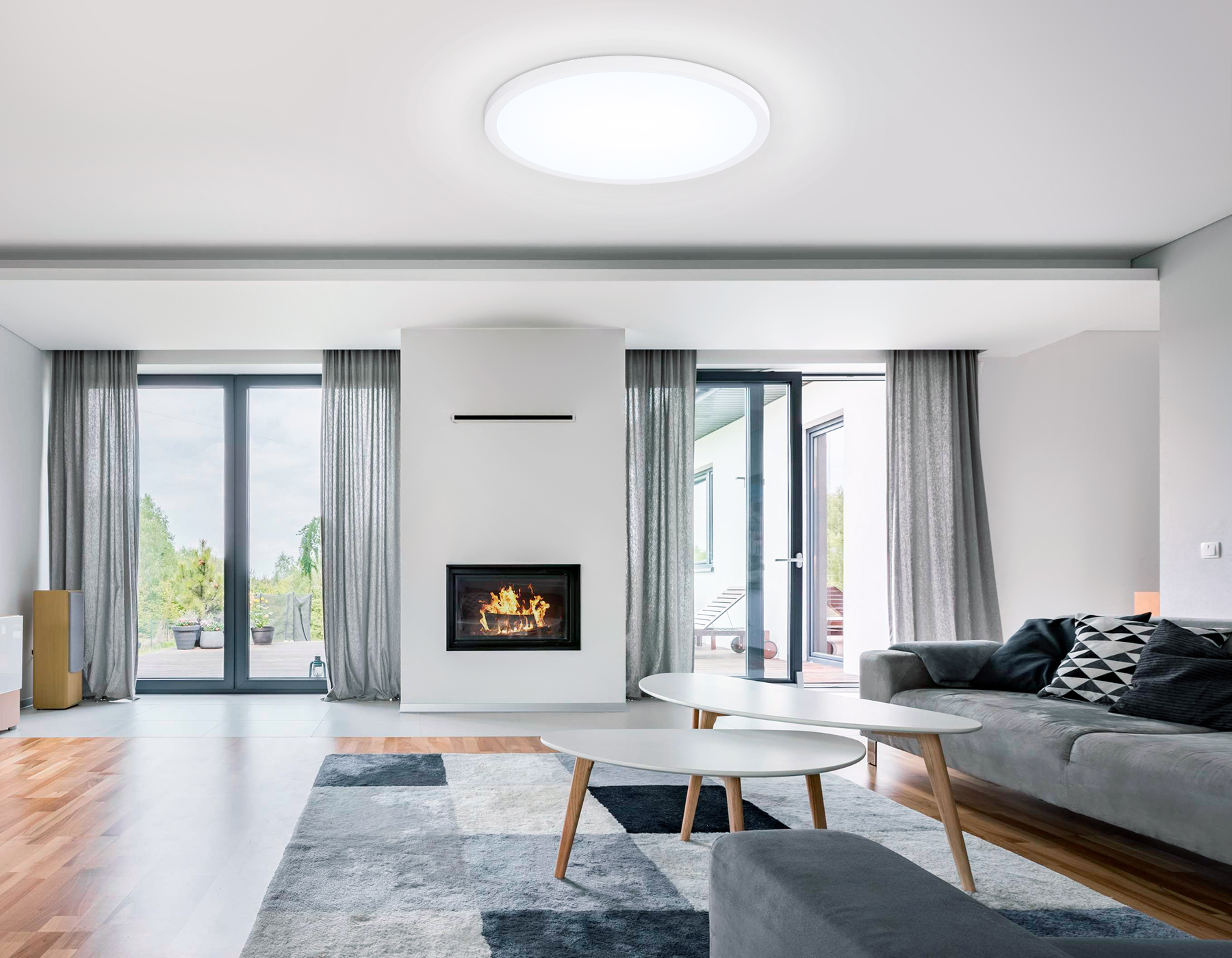 Светильник светодиодный ультратонкий с высокой степенью защиты IP54 FZ1959 WH белый IP54 40W 5000K D470*15 (Без ПДУ)