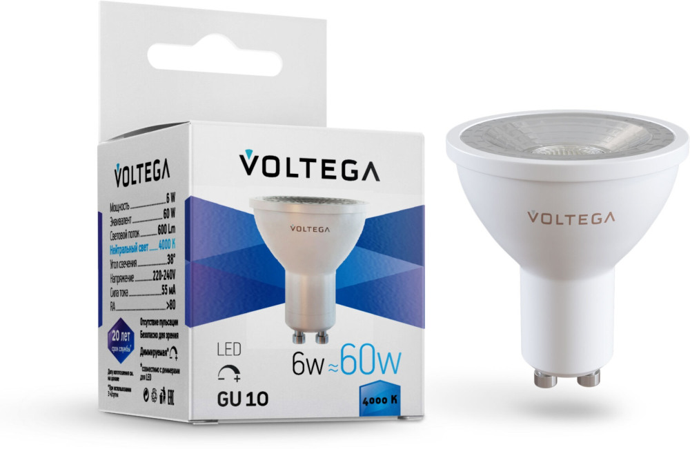 Лампочка светодиодная Sofit GU10 Lens 7109 (voltega_7109)