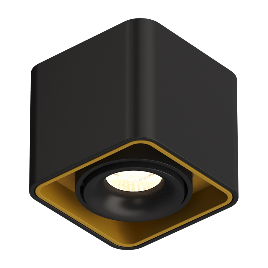 Накладной поворотный светодиодный светильник Ledron TUBING Black-Gold (2668)