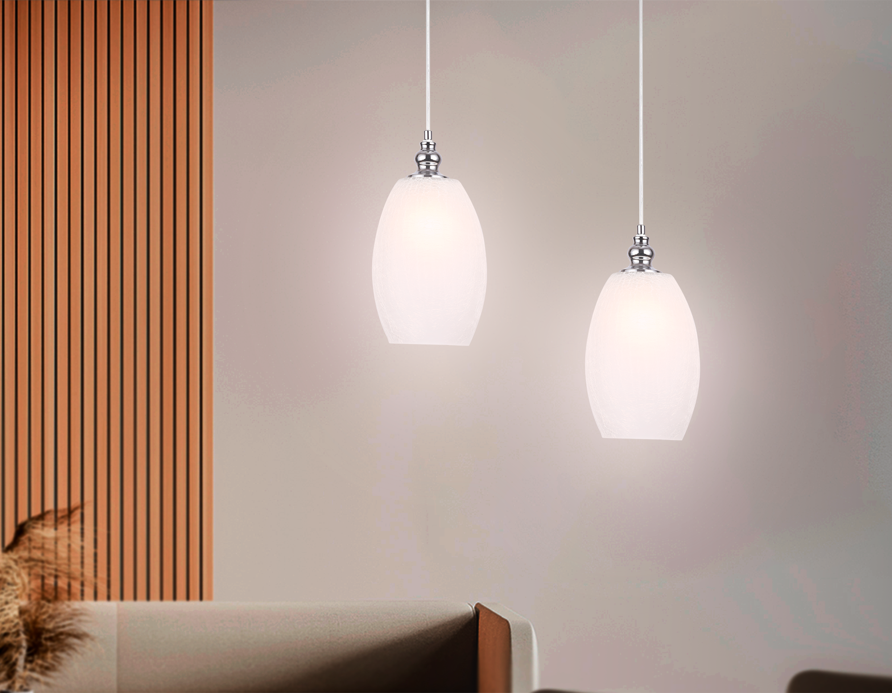 Подвесной светильник со сменной лампой TR3621 CH/FR хром/матовый E27 max 40W D150*1050