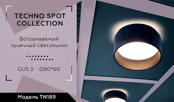 Встраиваемый точечный светильник MR16 TN189 SBK черный песок GU5.3 D80*60
