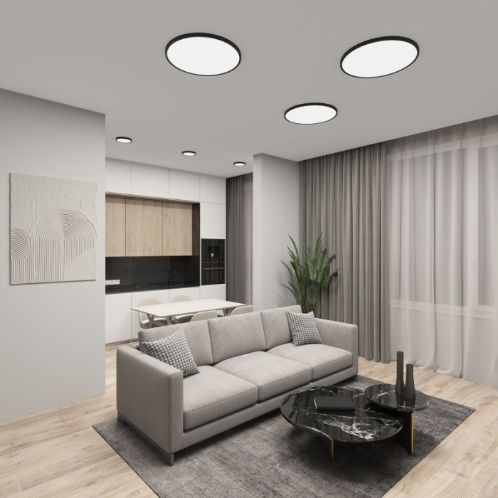 Потолочный светильник Denkirs Thin DK6522-BK 36W 3000K4000K6500K переключатель цветовой температуры на корпусе черный (dk6522-bk)