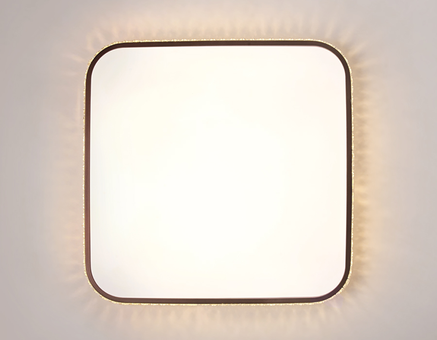 Потолочный светодиодный светильник с пультом и дополнительной подсветкой FF76 WH/CF белый/кофе 72W+30W 490*490*60 (ПДУ ИК)