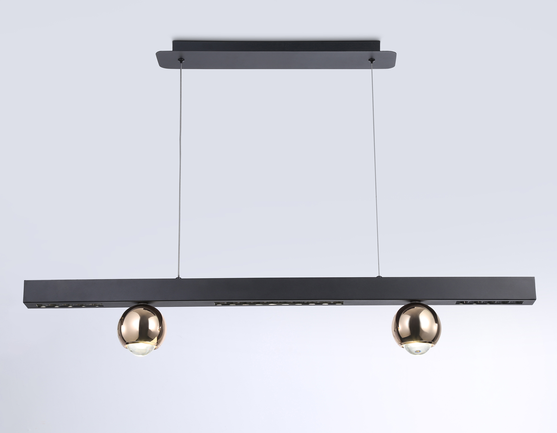 Подвесной светодиодный светильник FL5956 BK/GD черный/золото 4200K 18W 1000*70*1200 (Без ПДУ)