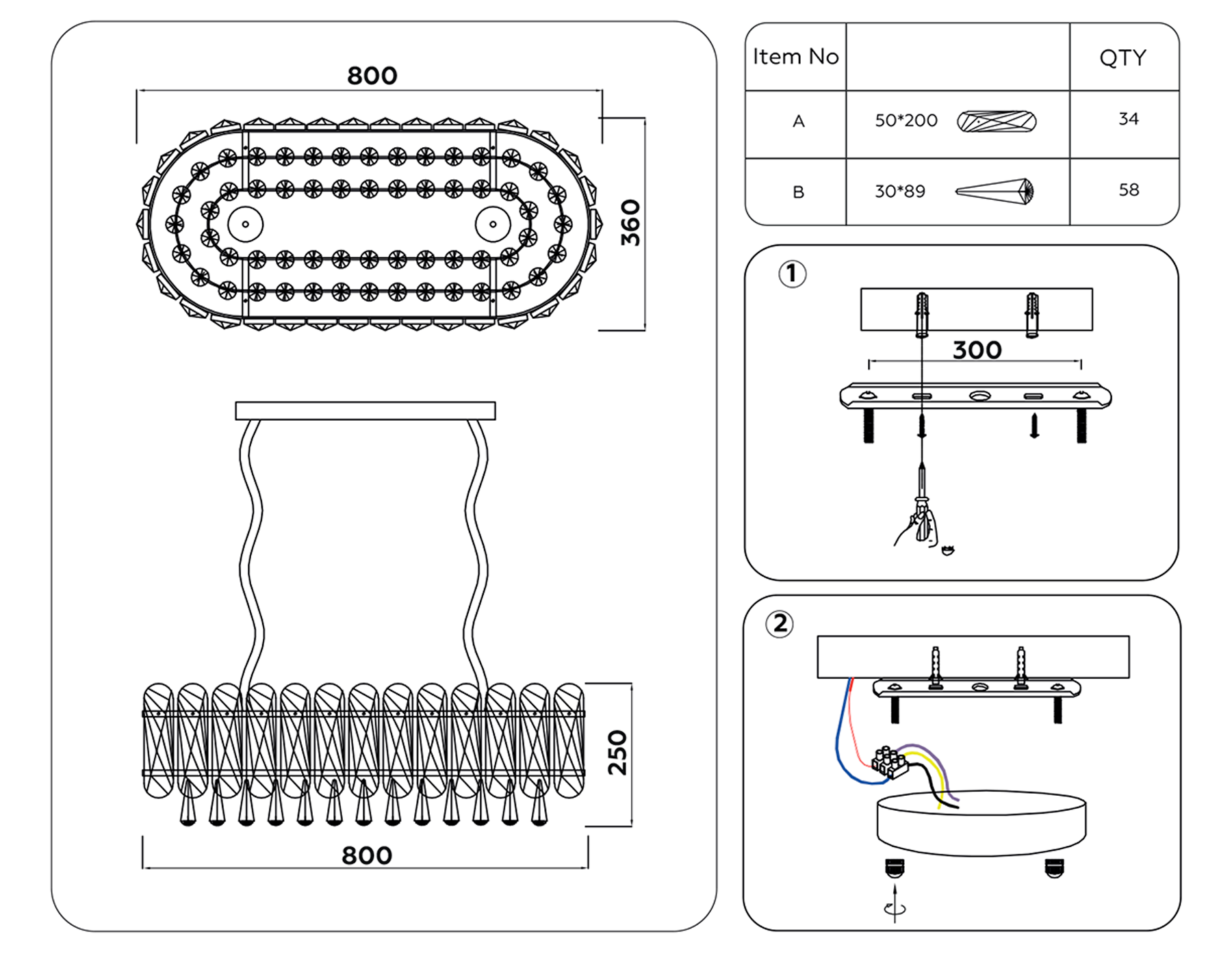Подвесная хрустальная люстра TR5074/8 GD/TI/CL золото/янтарь/прозрачный E14/8 max 40W 800*360*950