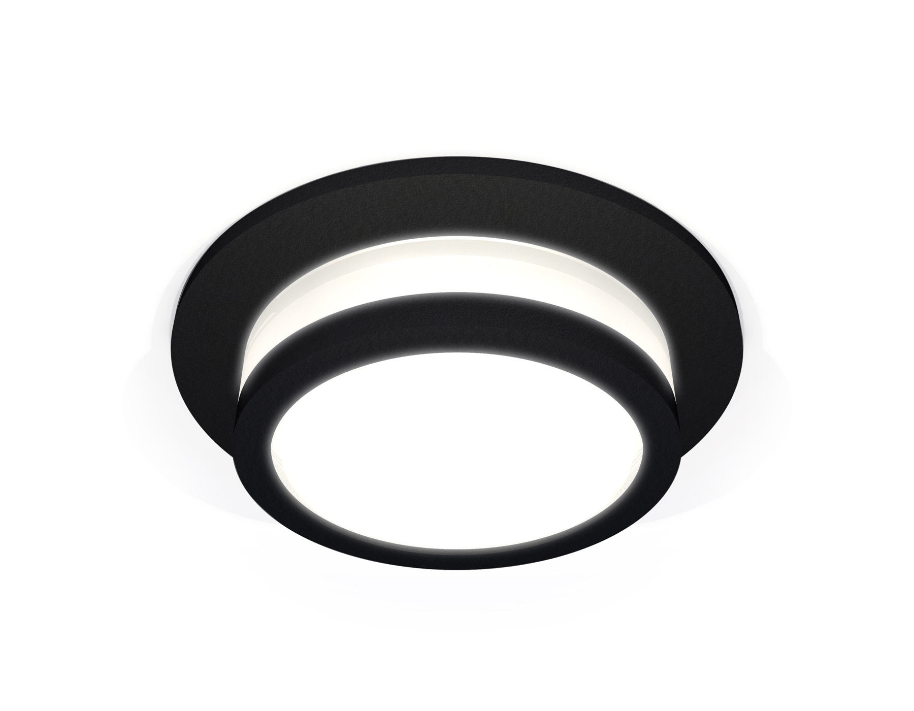 Комплект встраиваемого светильника с акрилом XC6513060 SBK/FR черный песок/белый матовый MR16 GU5.3 (C6513, N6221)