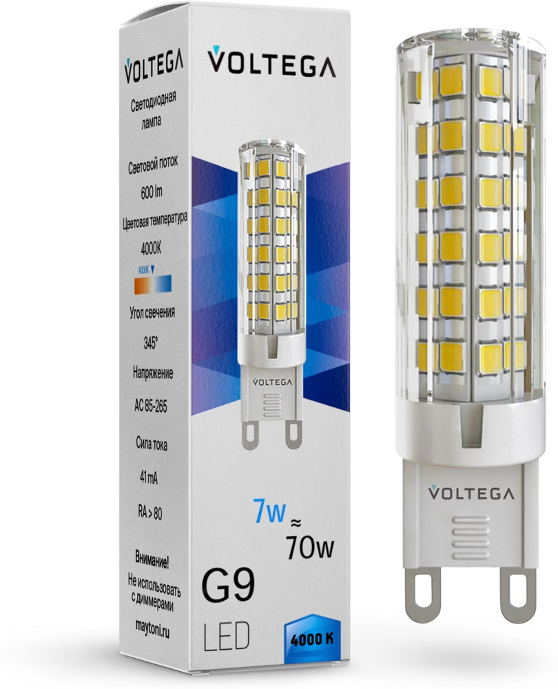Светодиодная лампа Voltega Simple 7188 Capsule 7W 4000K G9 (voltega_7188)
