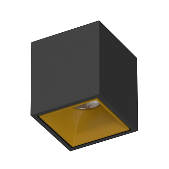Накладной светодиодный светильник Ledron KUBING Black-Gold 4000K (10771)