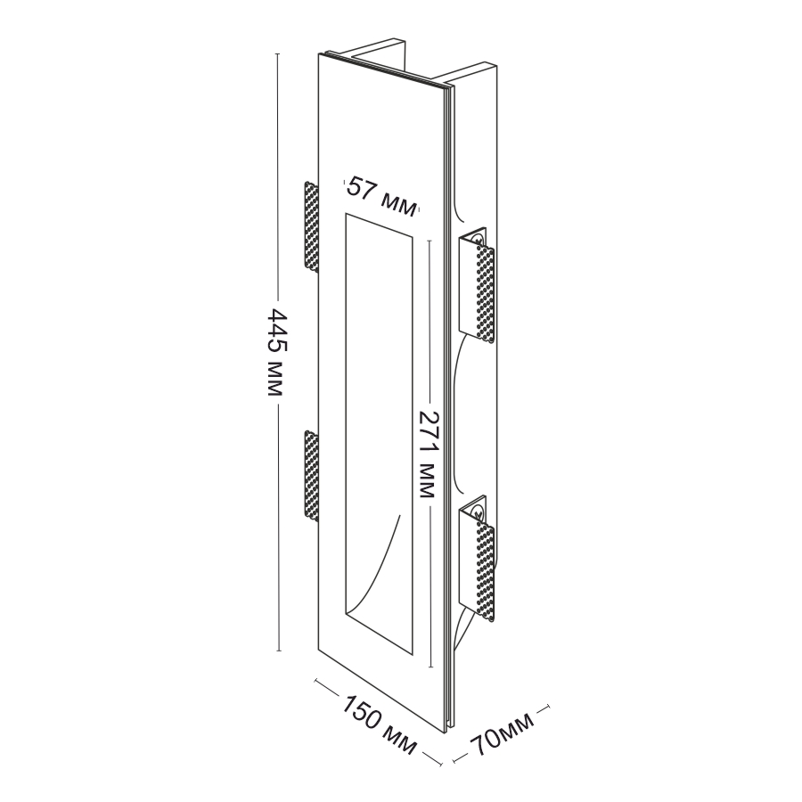 Встраиваемый гипсовый светильник для стен и ступеней Ledron MW6030 (3776)
