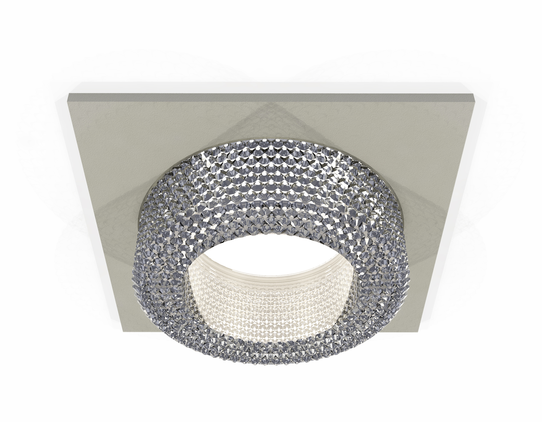 Комплект встраиваемого светильника с акрилом XC7633020 SGR/CL серый песок/прозрачный MR16 GU5.3 (C7633, N7191)