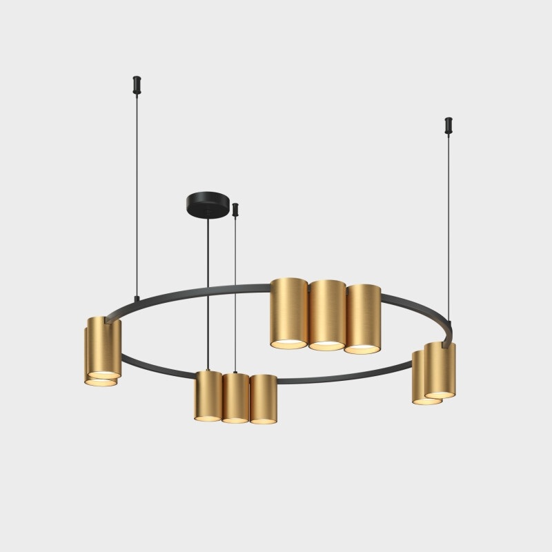 Подвесной светильник Denkirs Orbit DK4065-BKSG 10xGU10 LED до 15 Вт черный  сатинированное золото (dk4065-bk_sg)