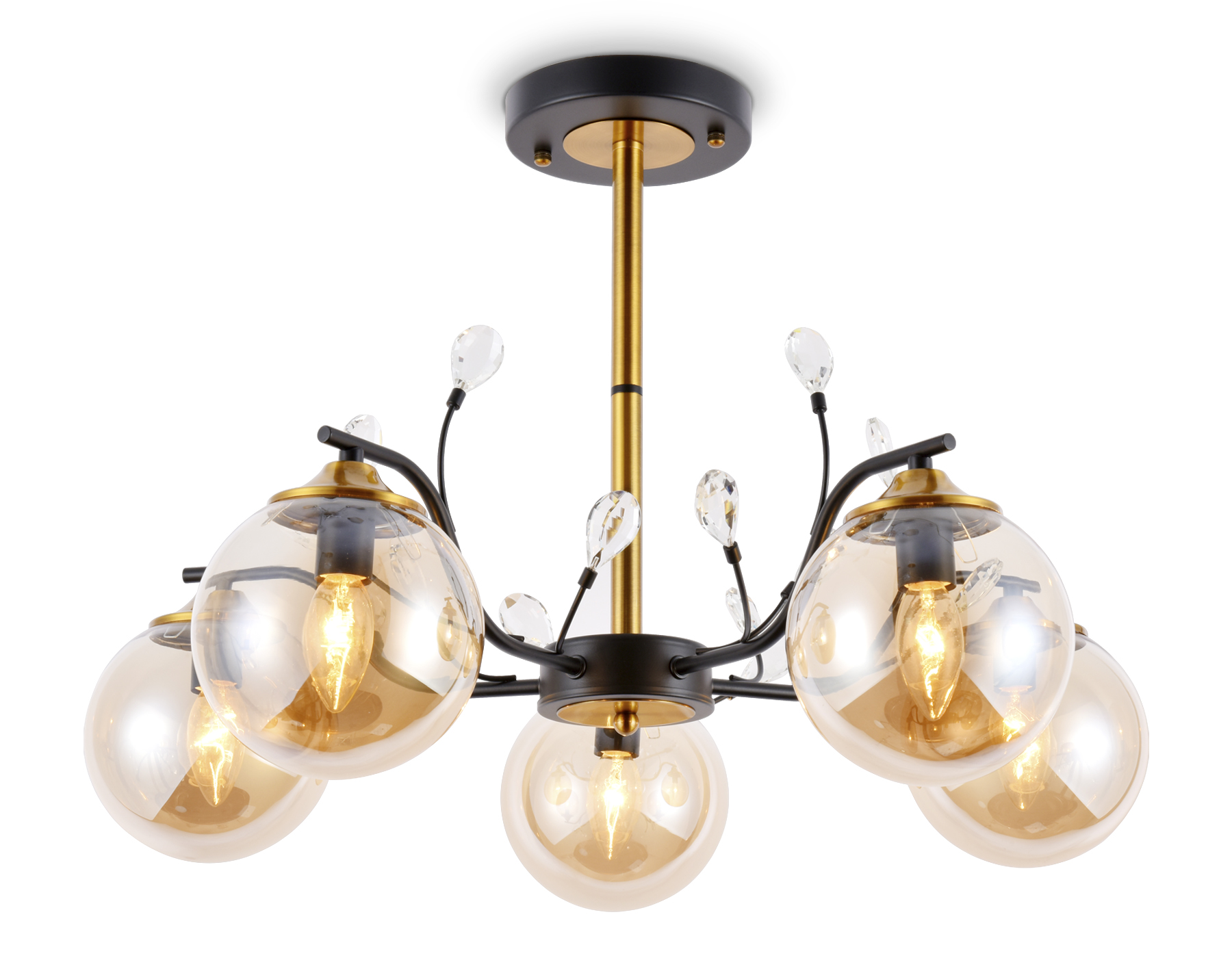 Подвесная люстра TR9072/5 BK/TI черный/янтарь E14 max 40W D620*420