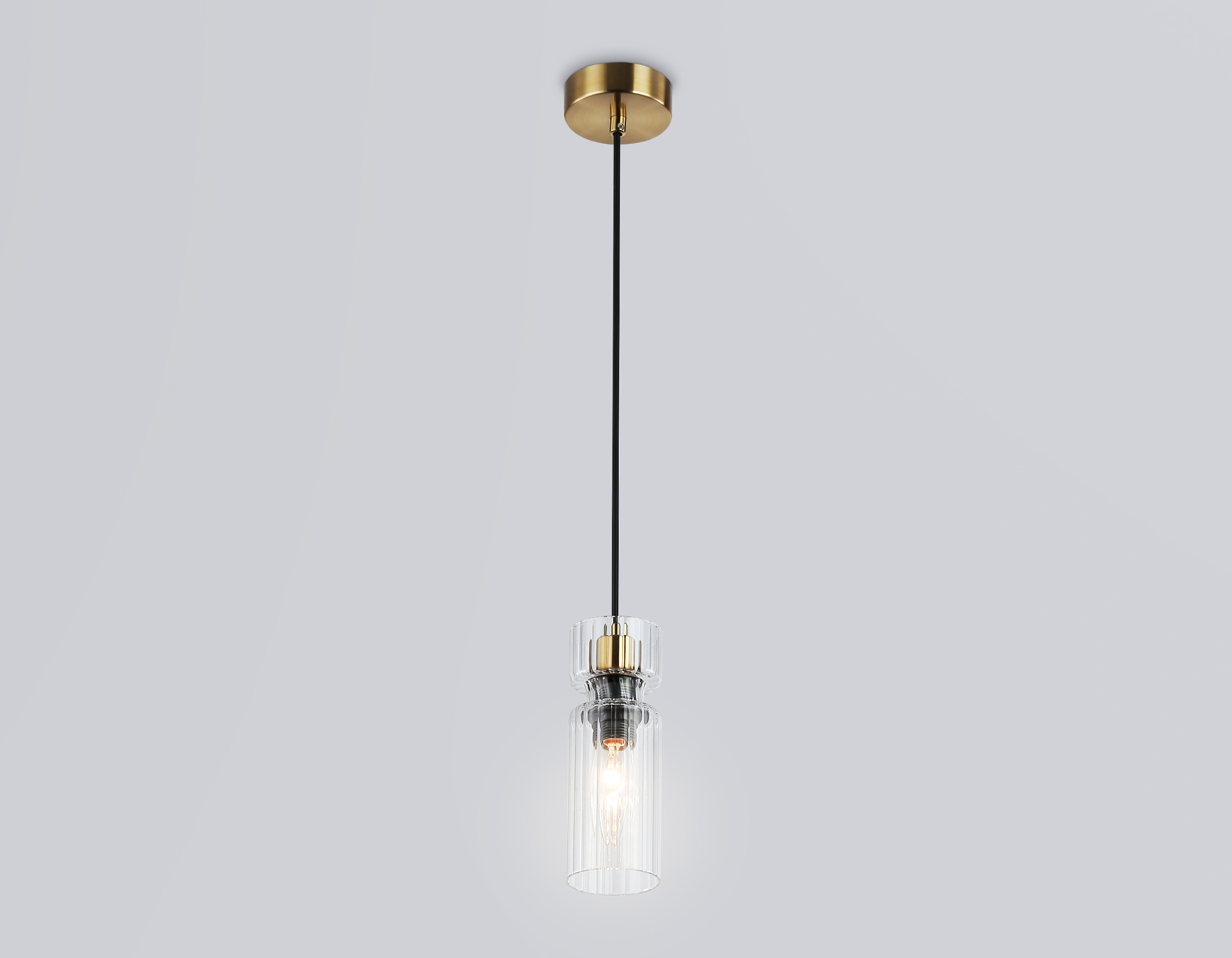 Подвесной светильник LH56111 BK/BS/CL черный/латунь/прозрачный E14 max 40W D65*1500