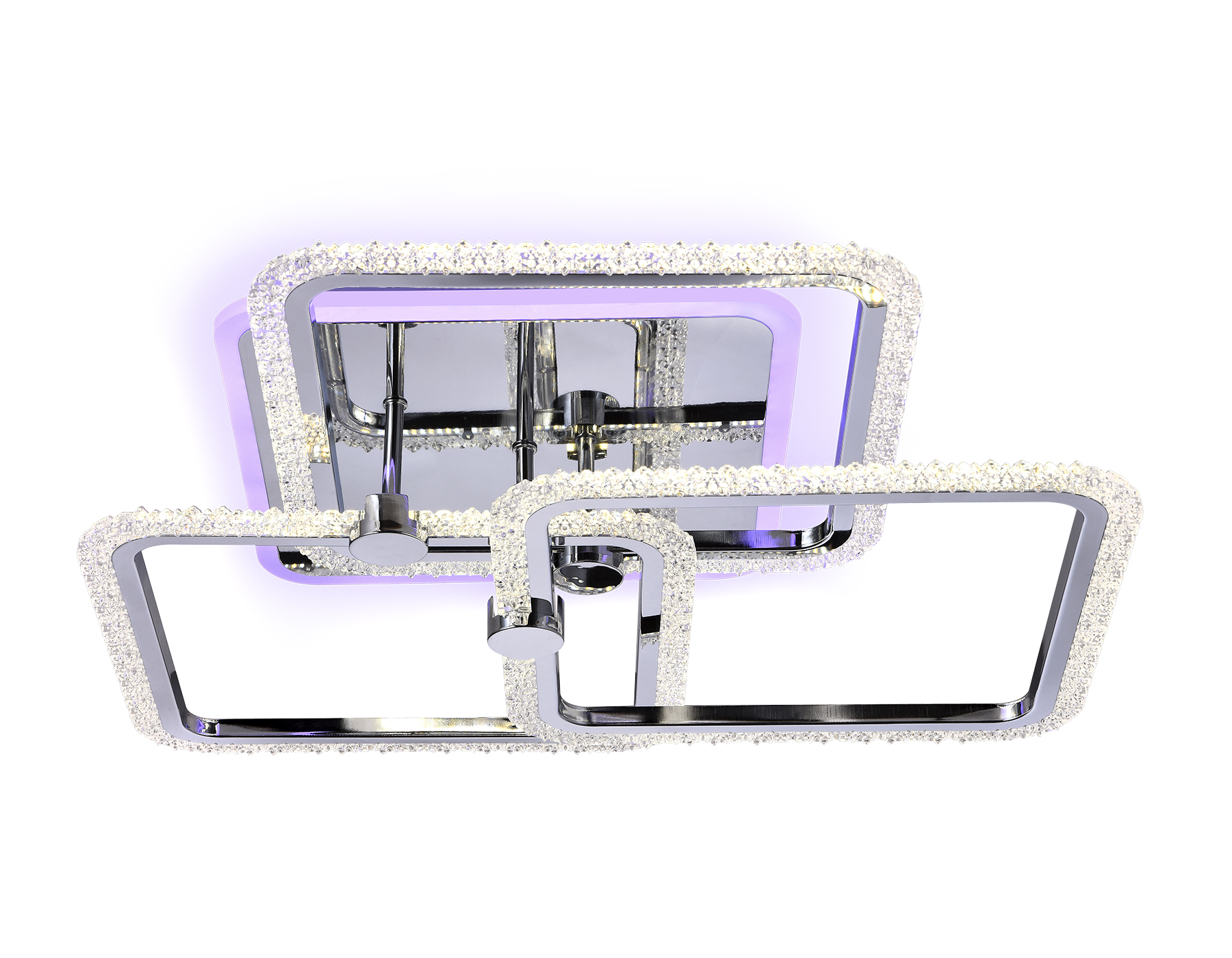 Потолочный светодиодный светильник с пультом FA536/3 CH хром 118W 510*510*150 (ПДУ РАДИО 2.4G)