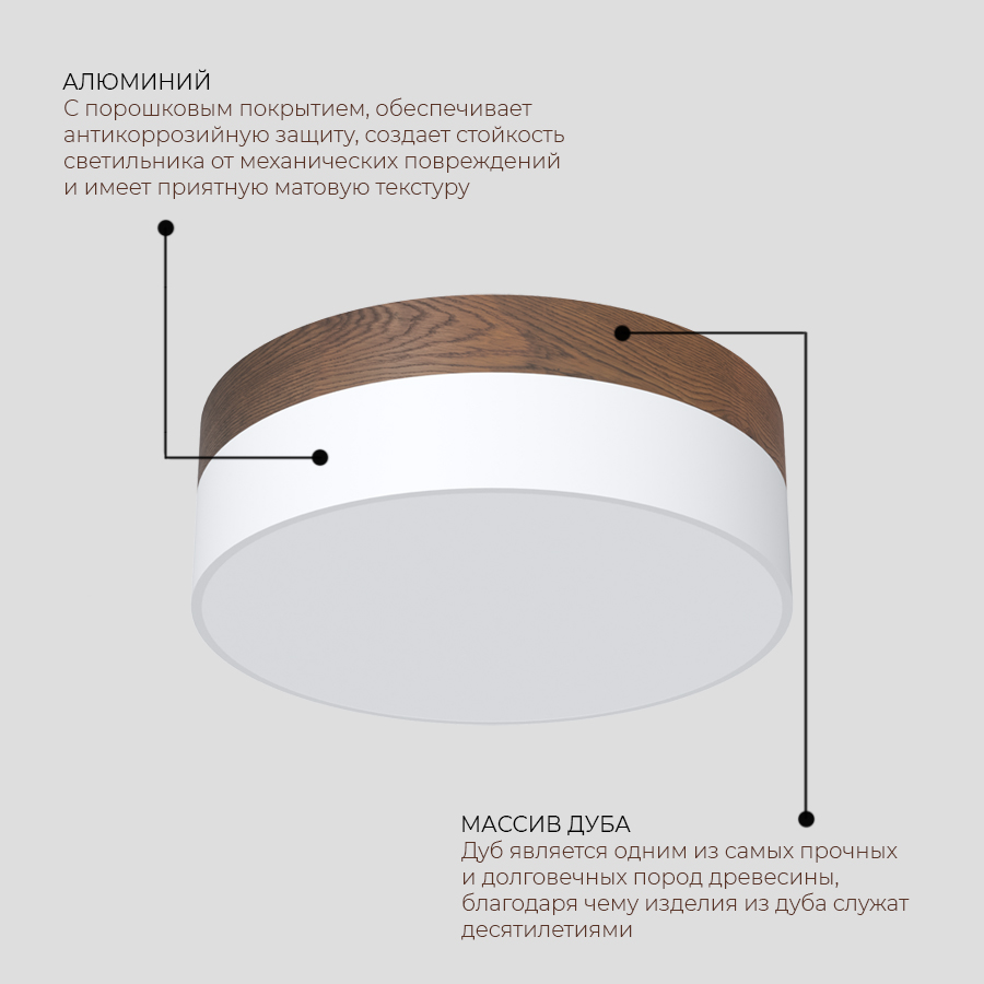 Накладной светодиодный светильник Ledron DLC7302930W Wooden 3000K (4440)