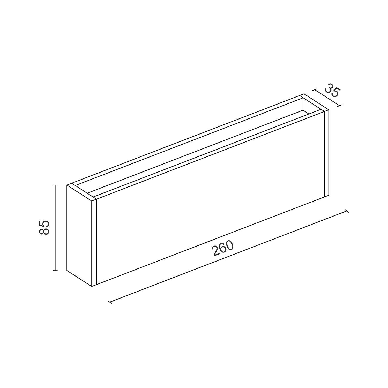 Настенный светодиодный светильник Ledron Long GW-M06626 Black (2968)