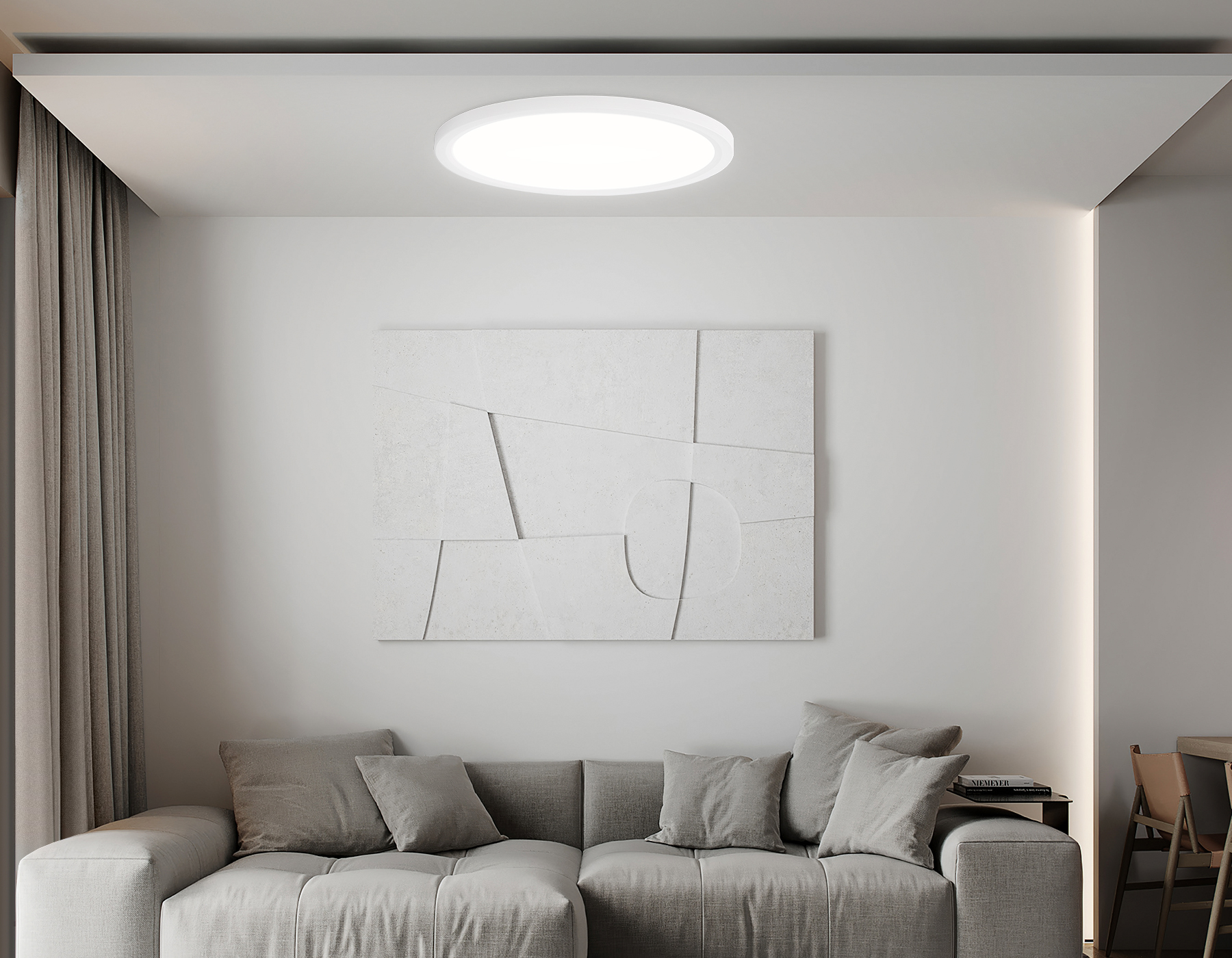 Светильник светодиодный ультратонкий 3000K-6500K с CCT-переключателем FZ1909 WH белый IP54 44W 3000K-6500K CCT-переключатель D600*25 (Без ПДУ)