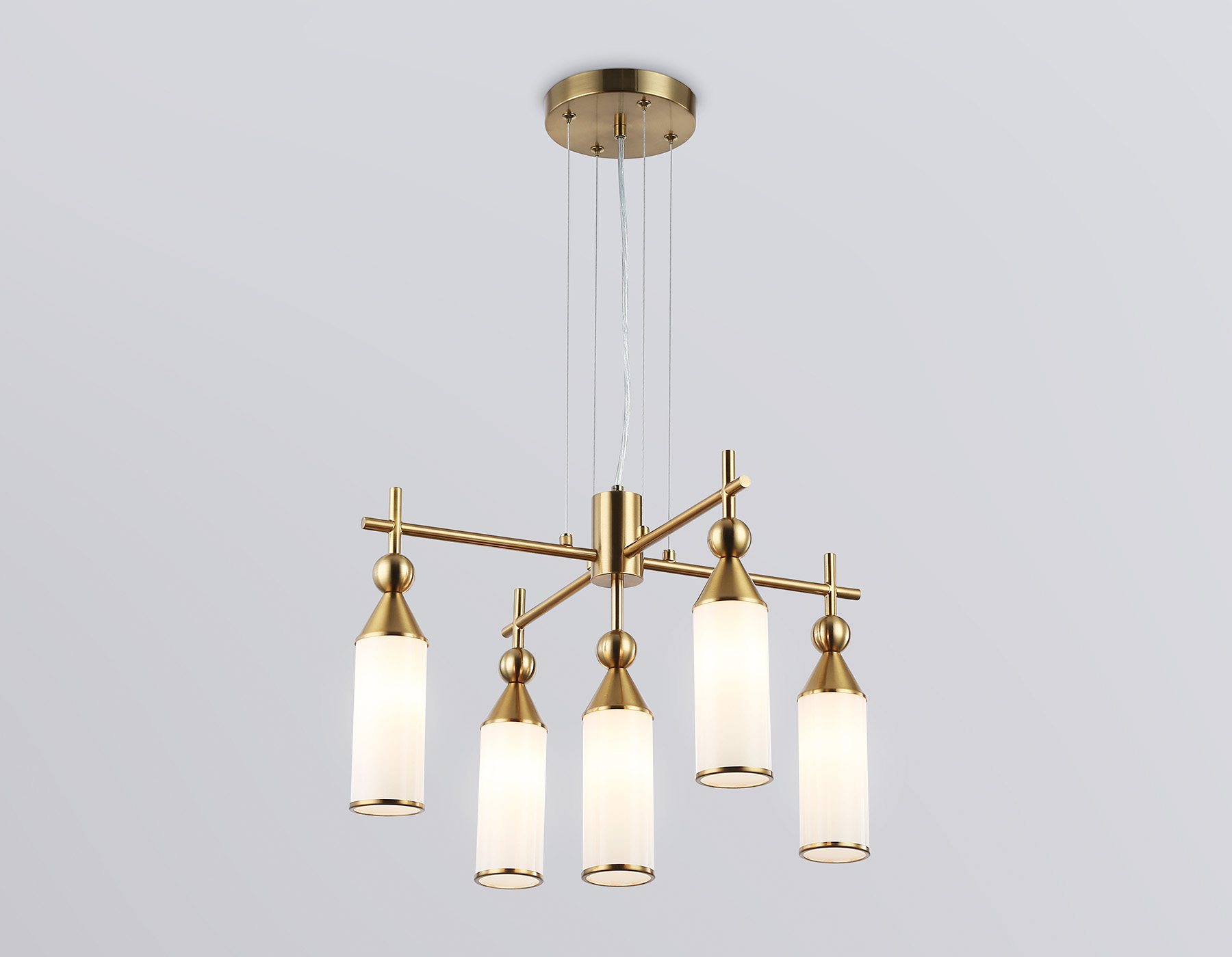 Подвесная люстра LH55276/5 BS/FR латунь/белый матовый E14*5 max 40W D520*1390