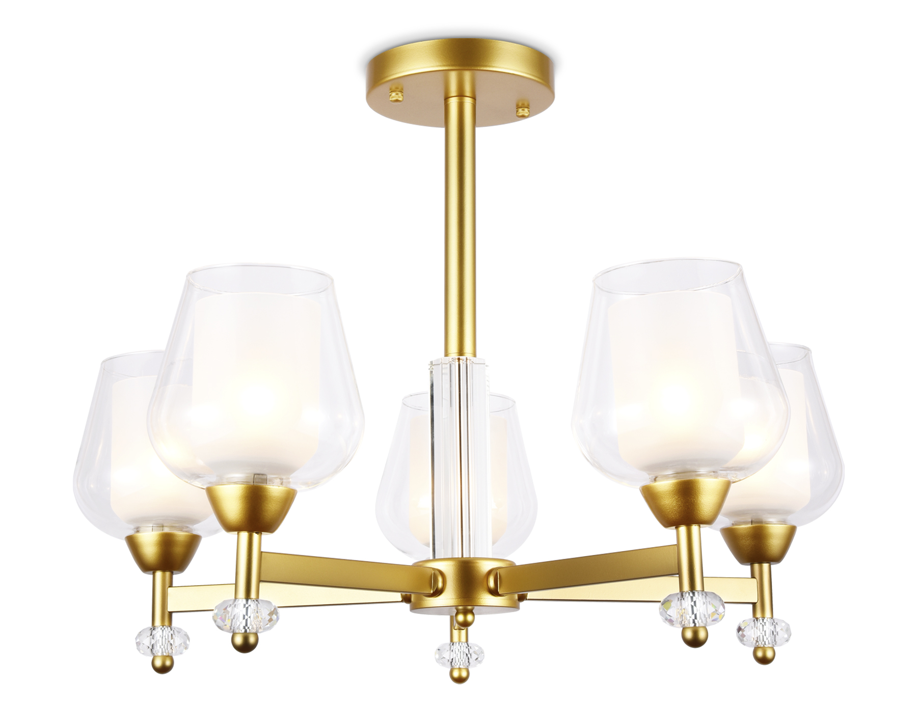 Подвесная люстра со сменными лампами TR3154/5 GD/CL золото/прозрачный E27/5 max 40W D630*460