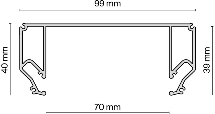 Алюминиевый профиль ниши скрытого монтажа в натяжной потолок 99x140 Maytoni Technical ALM-9940-SC-W-2M (alm-9940-sc-w-2m)