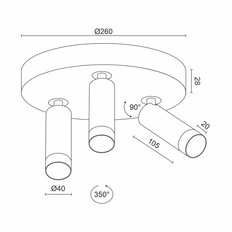 Накладной светодиодный светильник Ledron SAGITONY R3 S40 Wooden Black (10185)