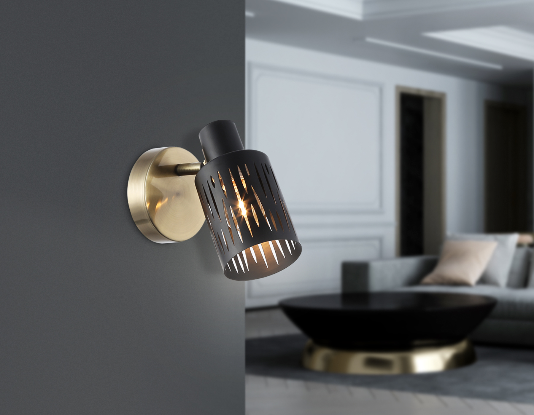 Настенно-потолочный спот в стиле лофт TR8667 BK/SB чёрный/бронза E14 max 60W 180*100*150