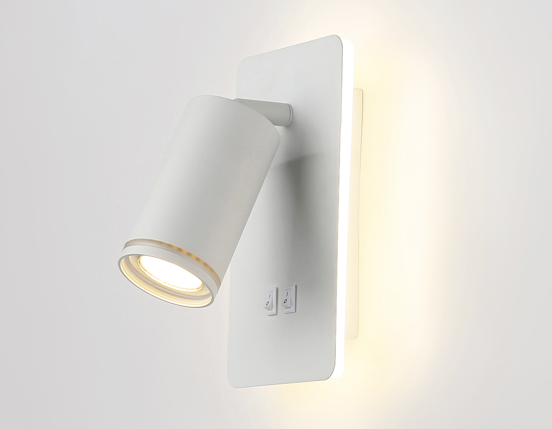 Настенный светильник с выключателем FW2465 WH белый LED 4200K 9W 185*105*150